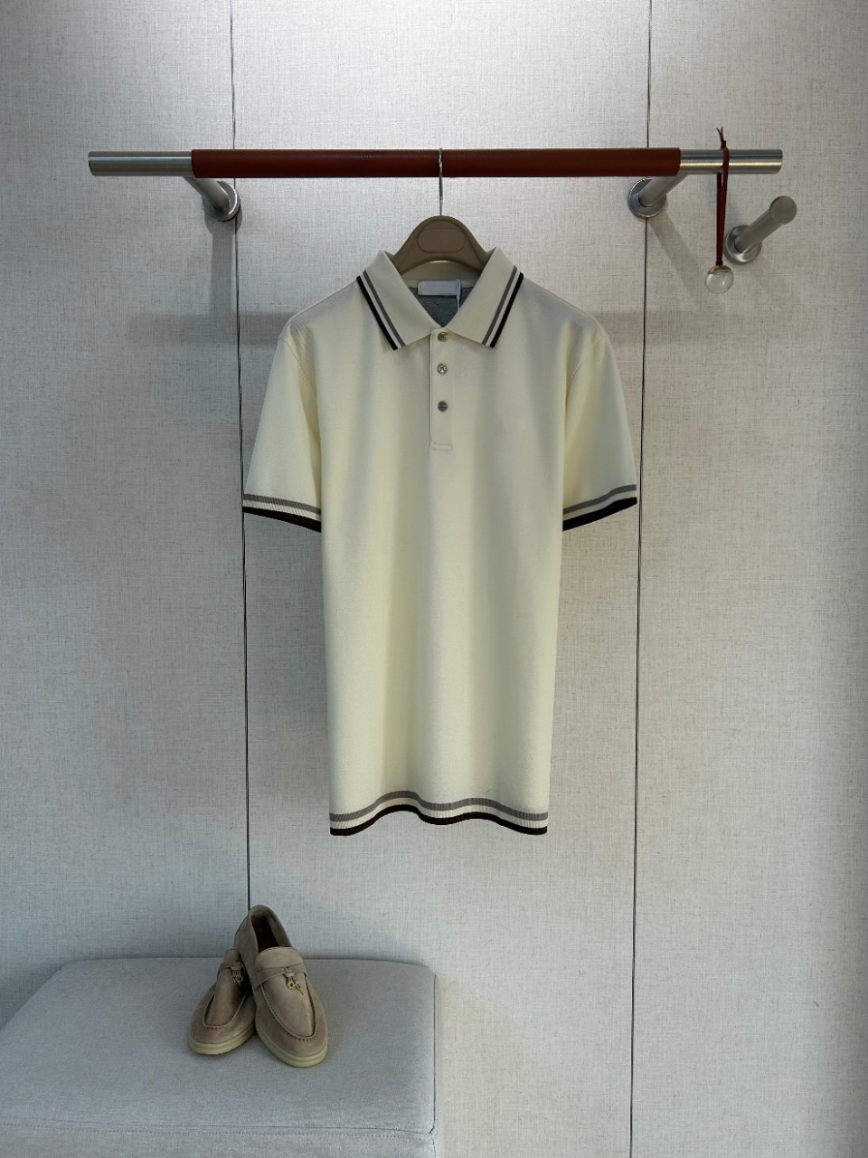 Old Money Style Mens Brown Gra - огляд і ціна Polo Shirt Pique