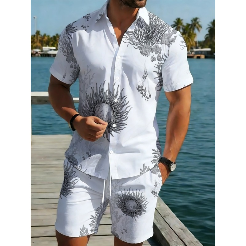 Men's Floral Hawaiian Shirt &  - огляд і ціна Resort Shirt Floral