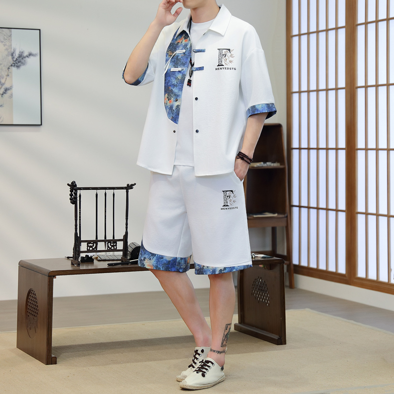 Summer Men's 2-Piece Kimono Se - огляд і ціна Resort Shirt Floral